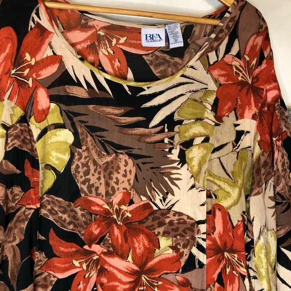 BFA Classic Maxi Floral Dress Sz 3X Colorful Boho Lagenlook Artsy Fall Romantic - Picture 10 of 11